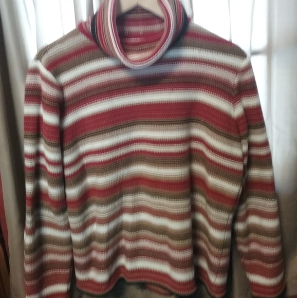 Talbots Striped long-sleeve roll neck/ turtleneck sweater - Picture 2 of 6